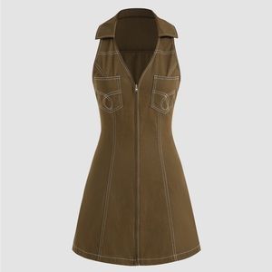 Denim Stitch retro mini dress